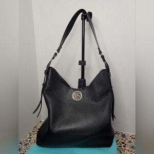 Michael Kors Black Pebbled Leather Hobo Bag